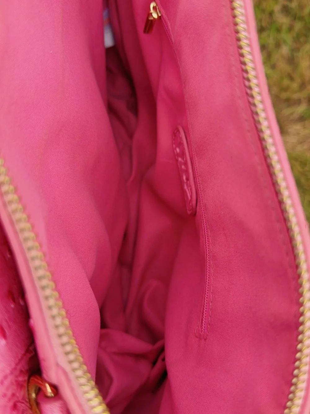 Textured Pink Dome Satchel Handbag with Gold Hardware
